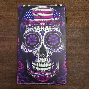 Folio Case Amazon Fire HD 10 2015/17 &19 Tablet Stand Cover Skull Purple New